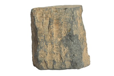 Lot 300 - A GREY SCHIST RELIEF OF WORSHIPPERS AROUND A PILLAR