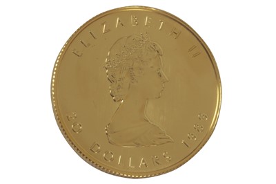 Lot 39 - CANADA, ELIZABETH II, 20 DOLLARS, MAPLE LEAF, 1989, FINE GOLD, 1/2oz
