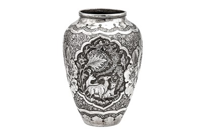 Lot 168 - A mid-20th century Iranian (Persian) silver vase, Isfahan circa 1940 mark of Ja’fari