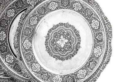 Lot 301 - A set of six mid-20th century Iranian (Persian) silver serving dishes, Isfahan circa 1950 mark of Husain Parvaresh