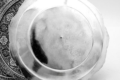 Lot 301 - A set of six mid-20th century Iranian (Persian) silver serving dishes, Isfahan circa 1950 mark of Husain Parvaresh