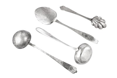 Lot 299 - Four mid-20th century Iranian (Persian) silver serving implements, Isfahan circa 1940