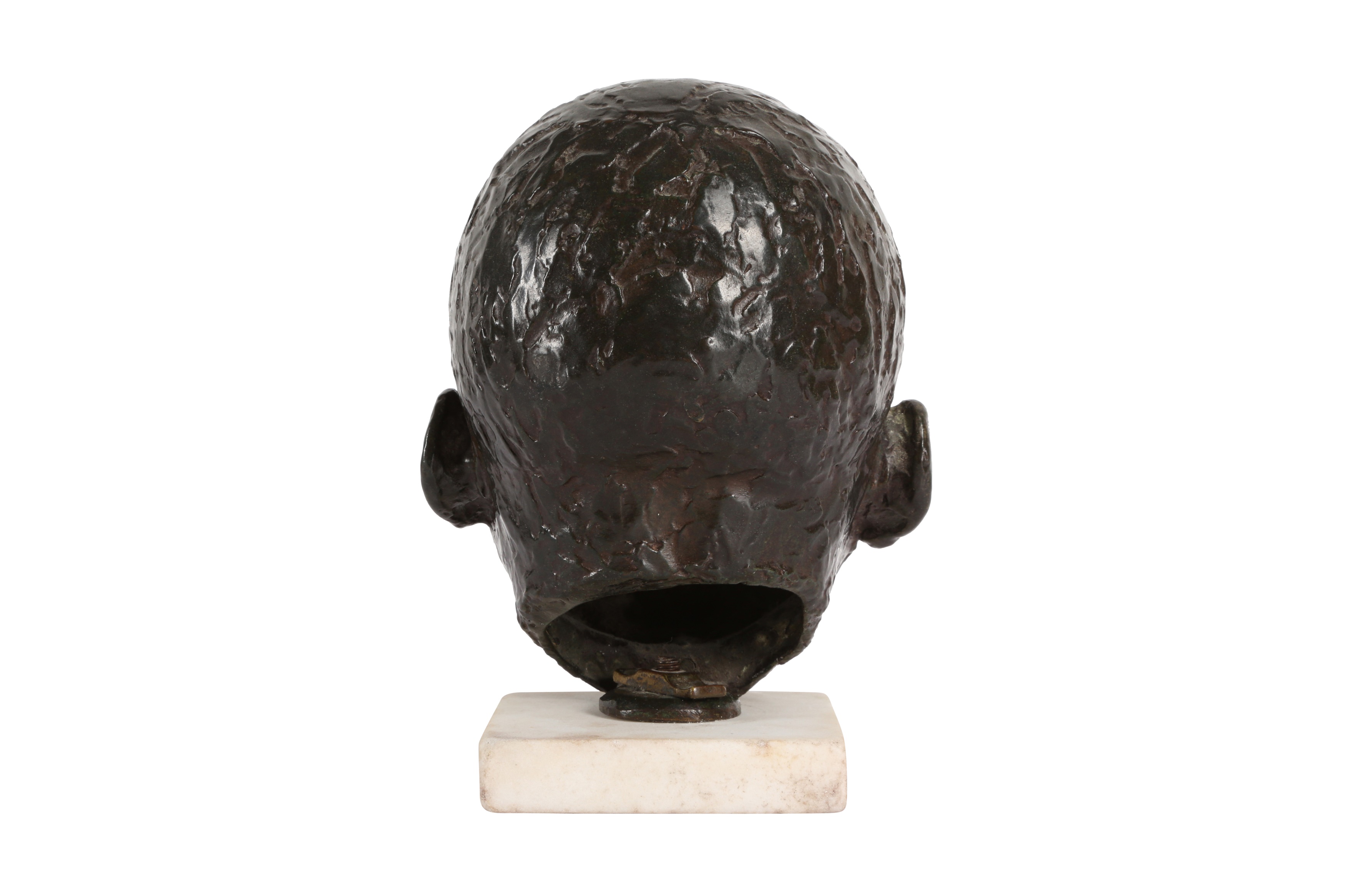 Lot 238 - A BRONZE HEAD OF A BABY IN THE MANNER OF SIR