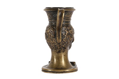 Lot 189 - AN EARLY 19TH CENTURY BRONZE TABLE VESTA MODELLED WITH THE HEAD OF A BEARDED NUBIAN