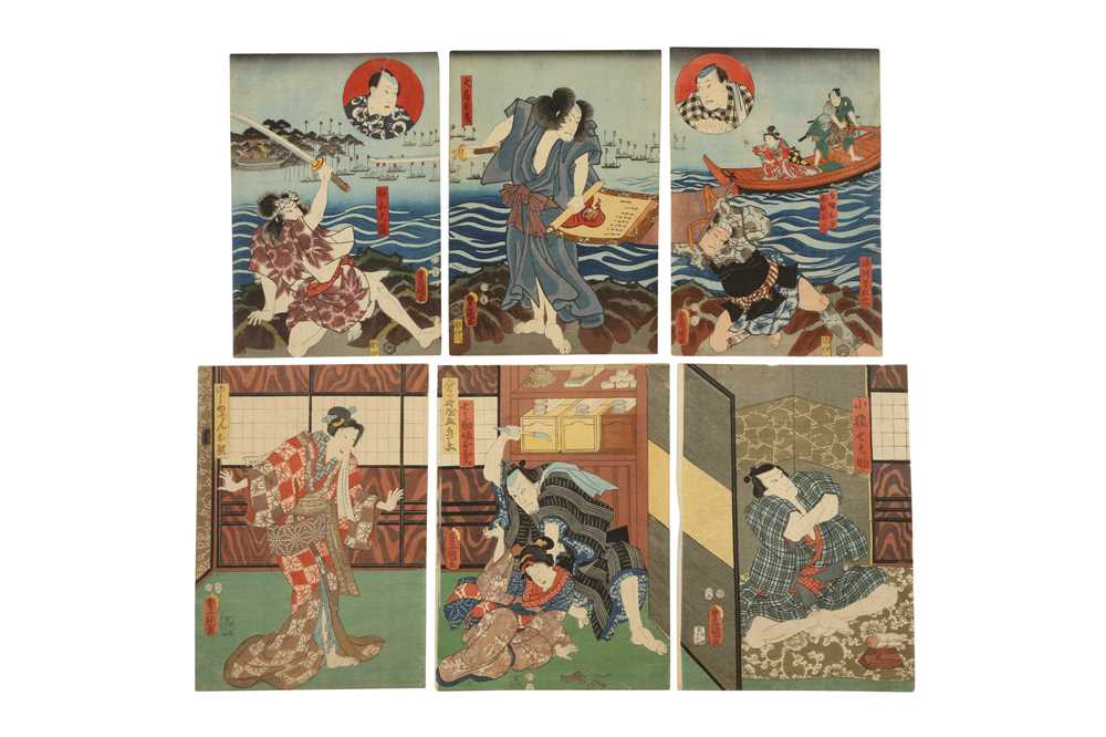 Lot 536 - JAPANESE WOODBLOCK PRINTS BY KUNISADA (1786-1865).