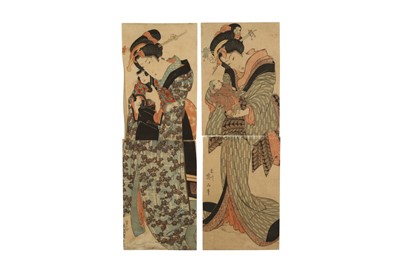 Lot 548 - JAPANESE WOODBLOCK PRINTS BY EIZAN AND EISEN.