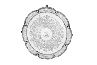 Lot 604 - A Victorian sterling silver salver, Sheffield 1867 by Henry Wilkinson and Sons
