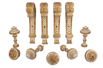 Lot 192 - A PAIR OF GILT BRONZE CURTAIN POLE SUPPORTS, 19TH CENTURY
