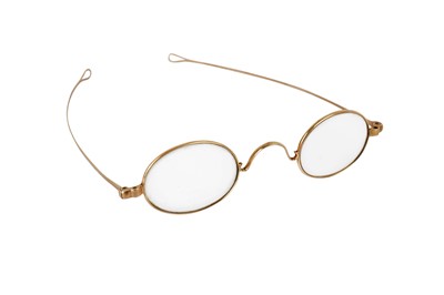 Lot 35 - A PAIR OF 19TH CENTURY 14 CARAT GOLD SPECTACLES, 19TH CENTURY
