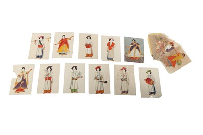 Lot 731 - A COSTUME CARD AND TWENTY-THREE INDIAN COSTUME MICA OVERLAYS AND EIGHT SIMILAR COMPOSITIONS