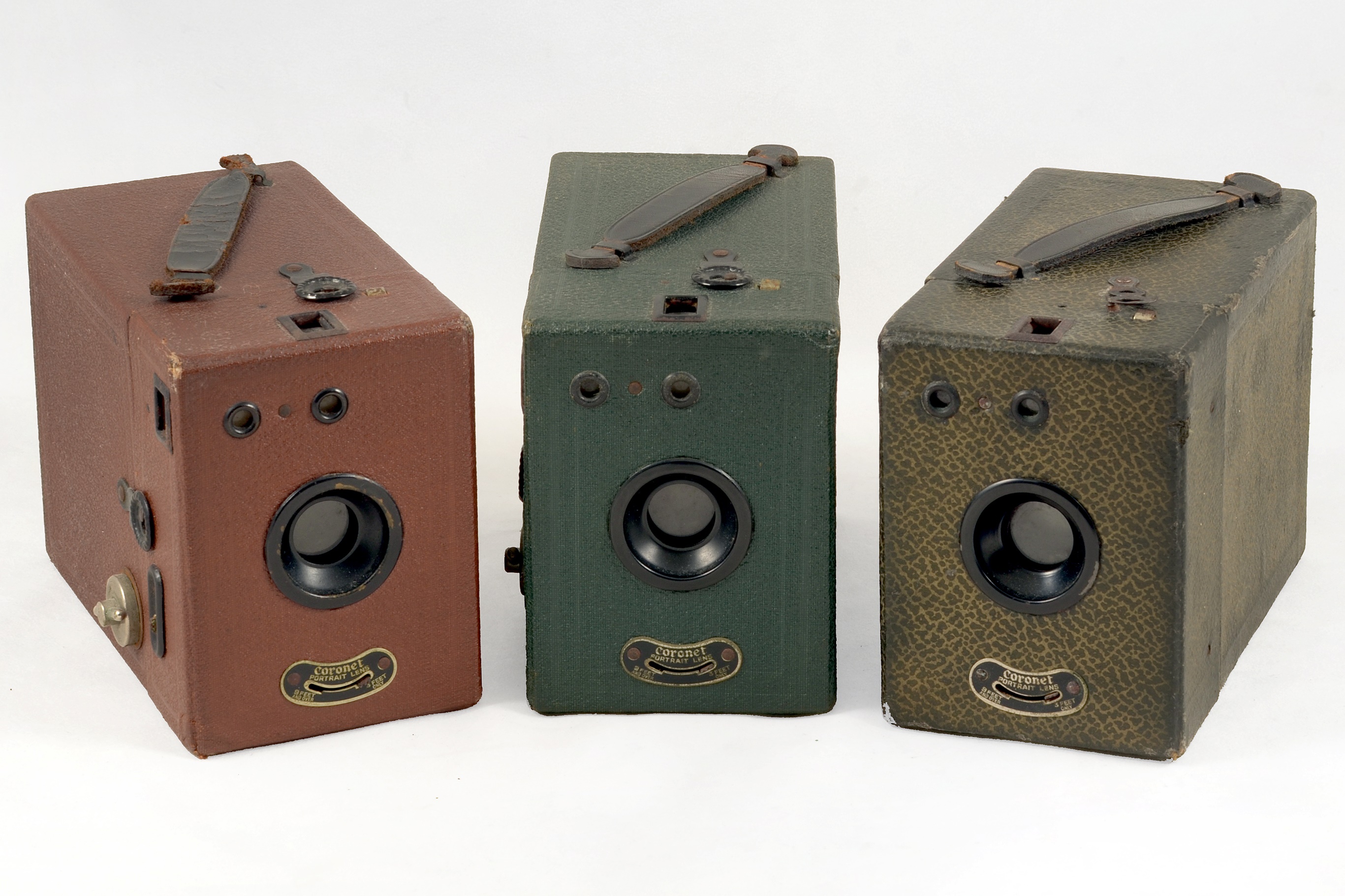 Lot 10 - Group of Box Cameras, inc Uncommon Coloured