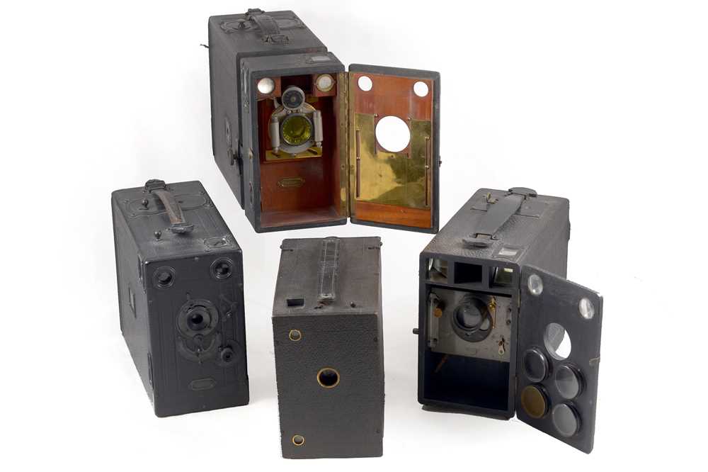Lot 14 - Houghton's Kilto No 7 Wood & Brass Camera & Other Drop Plate Models.