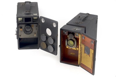 Lot 14 - Houghton's Kilto No 7 Wood & Brass Camera & Other Drop Plate Models.