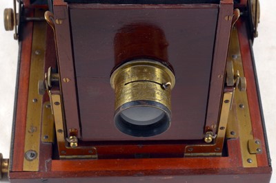 Lot 5 - Unnamed Wood & Brass Half Plate Field Camera.