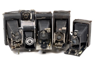 Lot 100 - Group of Large & Other Folding Cameras.
