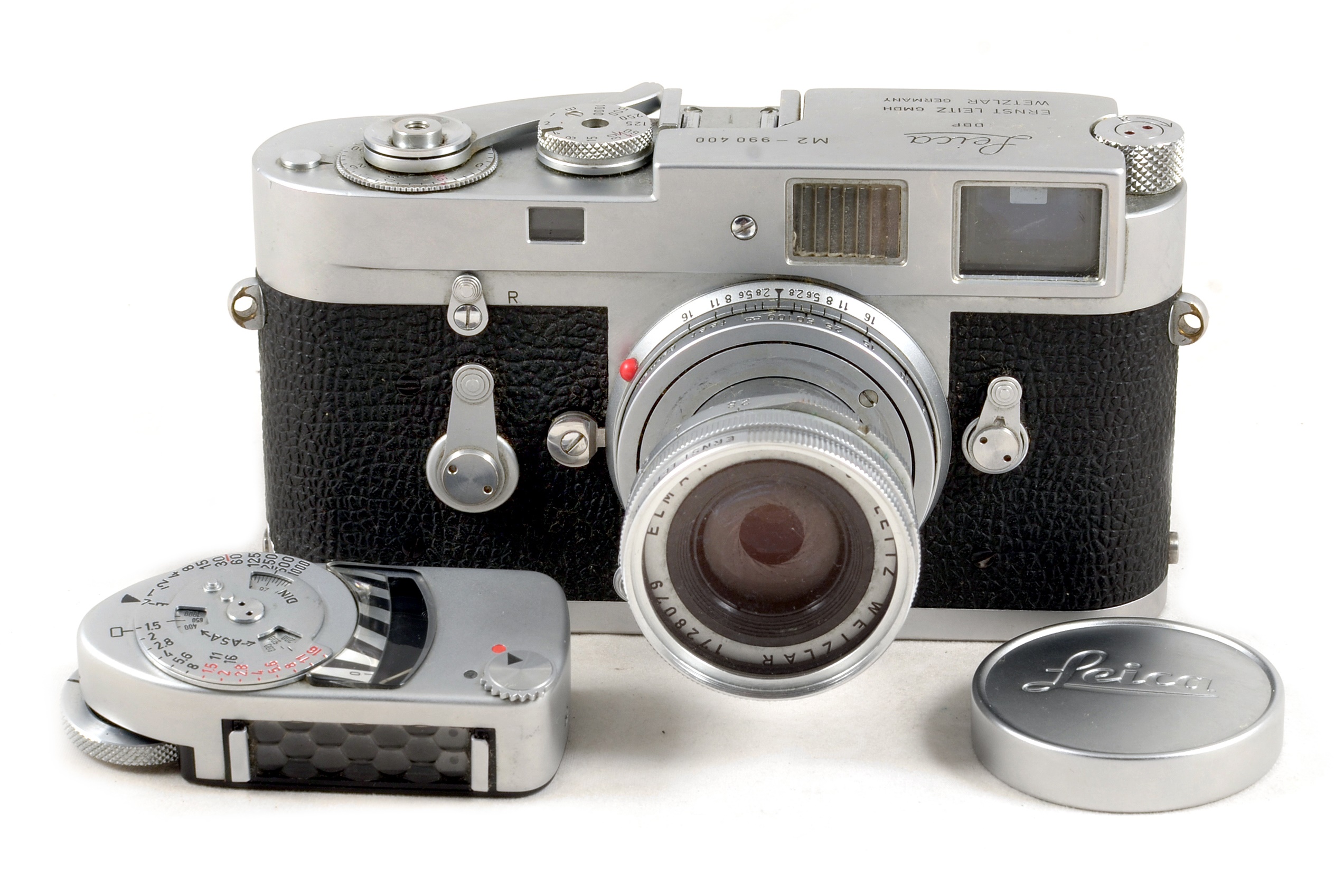 Lot 141 Leica M2 with 50mm Elmar & MC Meter.