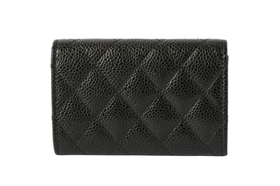 Lot 489 - Chanel Black Caviar CC Flap Card Holder