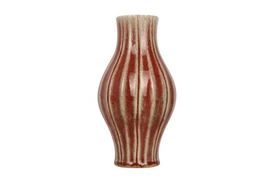 Lot 191 - A CHINESE PEACH BLOOM-GLAZED VASE.