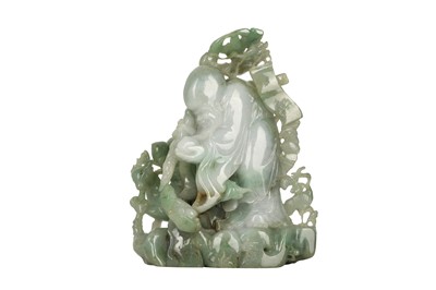Lot 102 - A CHINESE JADEITE FIGURE OF SHOULAO.
