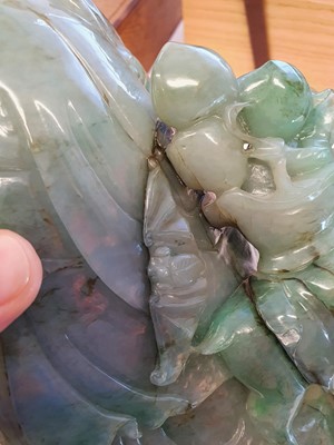 Lot 254 - A CHINESE JADEITE FIGURE OF SHOULAO.
