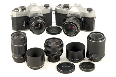 Lot 207 - Yashica TL Electro Outfit with M42 Lenses, inc 24mm.