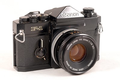 Lot 212 - Canon F-1 Outfit with Three Canon S.C. Lenses.