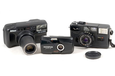 Lot 159 - Olympus Mju II, Nikon & Rollei Compact Cameras.