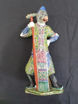 Lot 261 - A CHINESE FAMILLE ROSE FIGURE OF ZHU BAJIE.