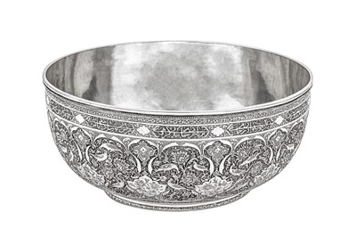 Lot 317 - A mid-20th century Iranian (Persian) silver bowl, Isfahan circa 1950, mark of Martins of Tehran