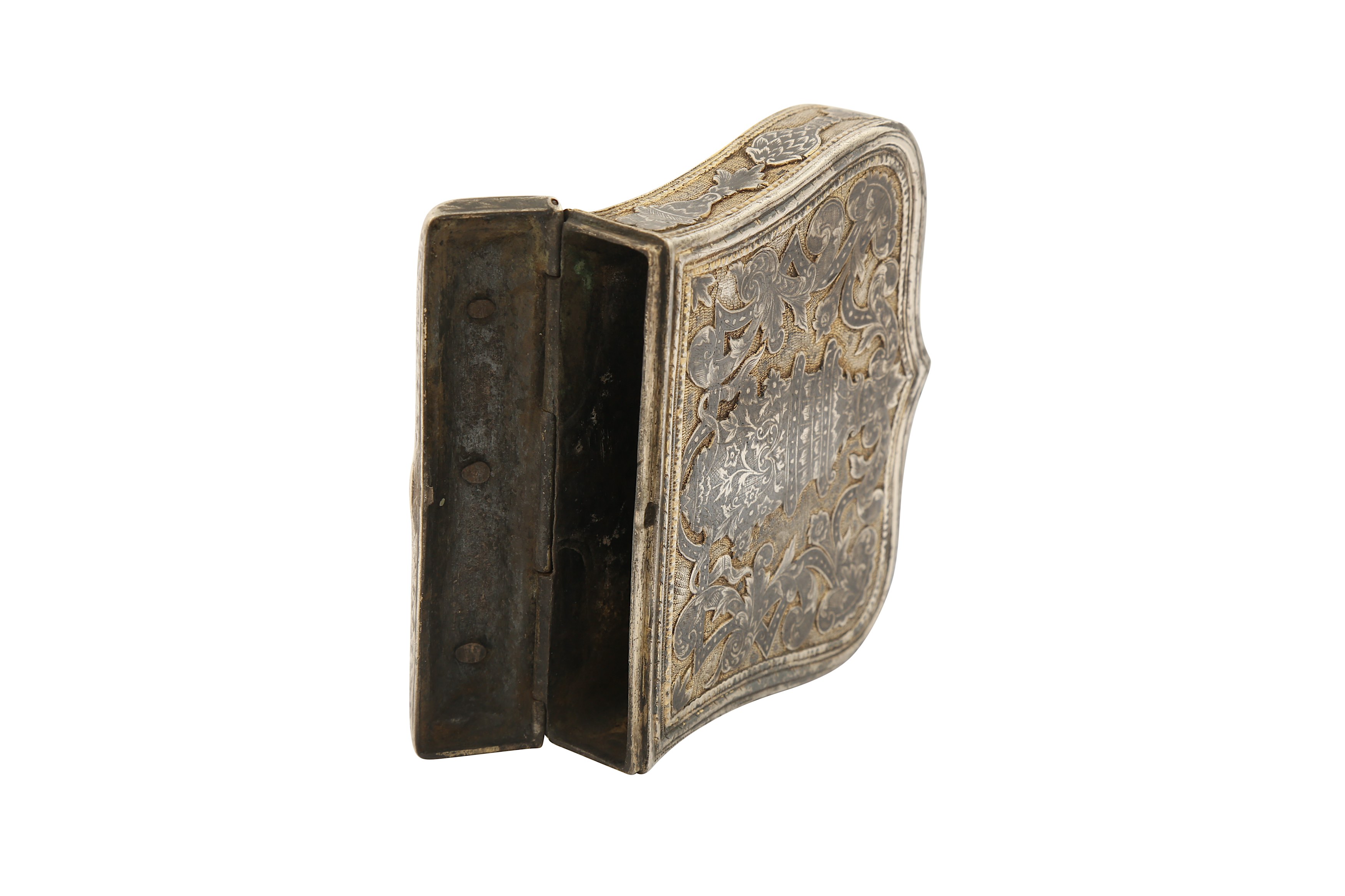 Lot 425 - A NIELLOED PARCEL-GILT GUNPOWDER CARTRIDGE