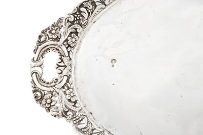 Lot 524 - AN OTTOMAN SILVER TRAY WITH REPOUSSÉ DECORATION