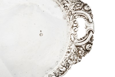 Lot 524 - AN OTTOMAN SILVER TRAY WITH REPOUSSÉ DECORATION