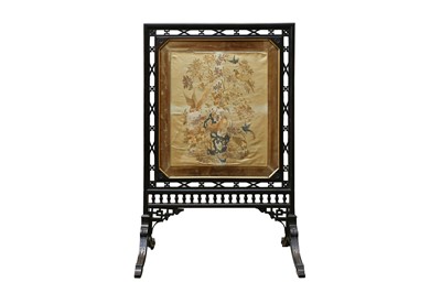 Lot 386 - A CHINESE EMBROIDERED 'HUNDRED BIRDS' PANEL.