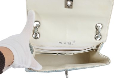 Lot 106 - Chanel Blue Tweed Mini Flap Bag