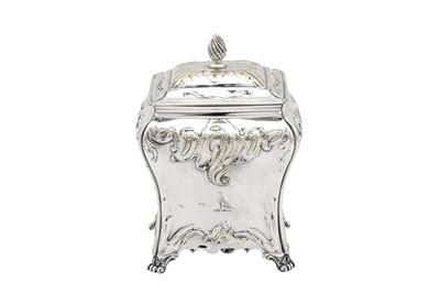 Lot 691 - An early George III sterling silver tea caddy, London 1763 by Peter Gillois (reg. 20th Nov 1754)