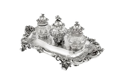 Lot 605 - A Victorian sterling silver inkstand, London 1843 by Robert Hennell III