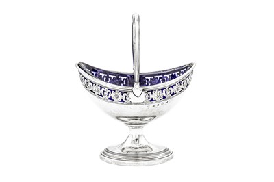 Lot 656 - A George III sterling silver sugar basket, Sheffield 1794 by M F & Co, possibly Mark Furniss & Co