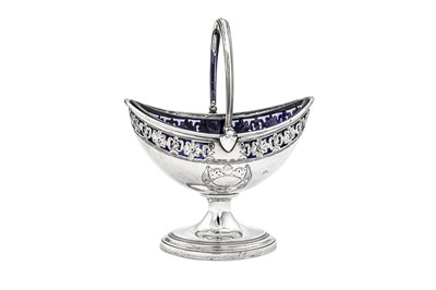 Lot 656 - A George III sterling silver sugar basket, Sheffield 1794 by M F & Co, possibly Mark Furniss & Co