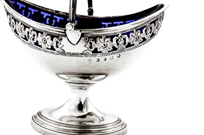 Lot 656 - A George III sterling silver sugar basket, Sheffield 1794 by M F & Co, possibly Mark Furniss & Co