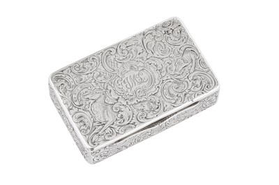 Lot 5 - An early Victorian sterling silver snuff box, London 1837 by Charles Rawlings and William Summers