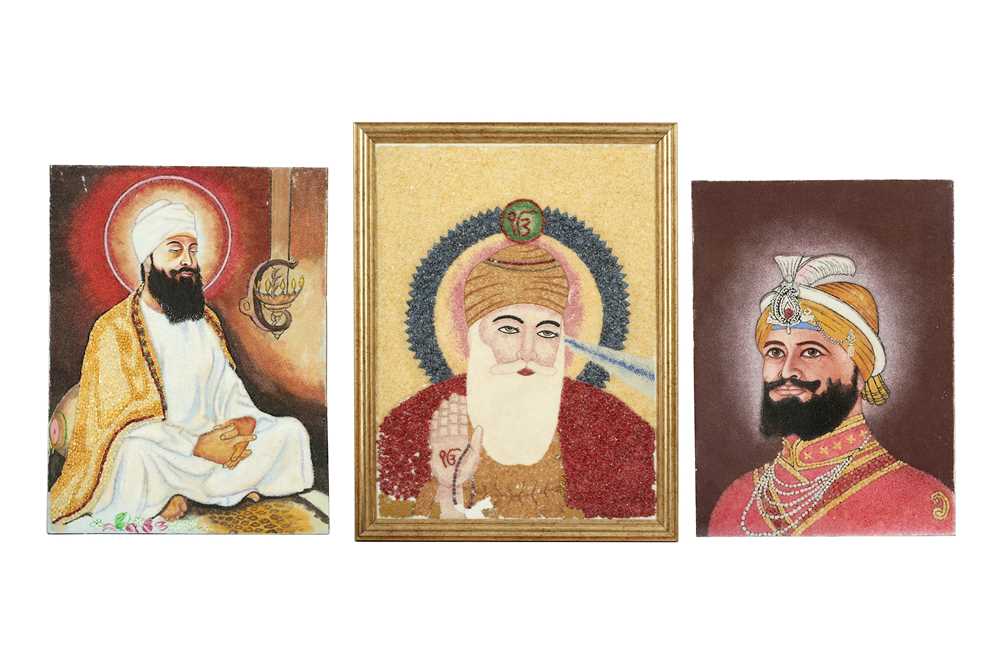 1. Guru Lot 409 - THREE PORTRAITS OF SIKH GURUS