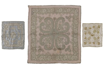 Lot 1039 - THREE OTTOMAN EMBROIDERED BOCCHAS