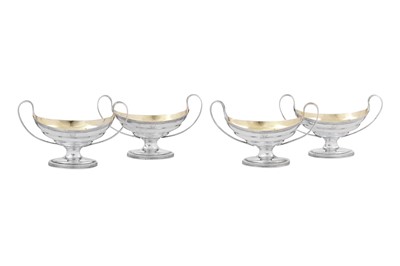 Lot 631 - A set of four George III sterling silver salts, London 1804 by William Abdy II