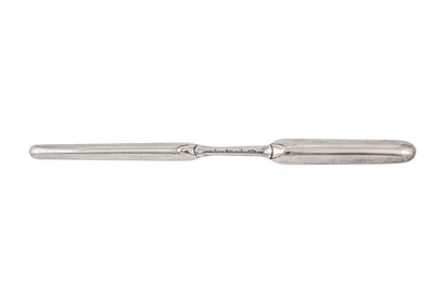 Lot 483 - A George II Scottish sterling silver marrow scoop, Edinburgh 1758 by William Dempster