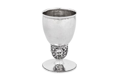 Lot 514 - A George V ‘Arts and Crafts’ sterling silver goblet, London 1912 by Omar Ramsden & Alwyn Carr