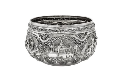 Lot 198 - An early 20th century Burmese unmarked silver bowl, Rangoon circa 1910