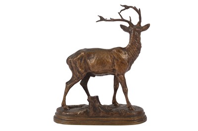 Lot 63 - Alfred Dubucand (French, 1828-1924): A bronze model of a stag