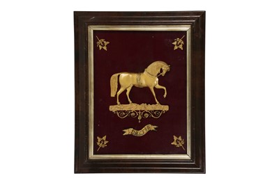 Lot 249 - A 19TH CENTURY GILT METAL RELIEF DEPICTING A HORSE