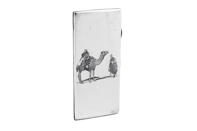 Lot 353 - A large early 20th century Iraqi silver and niello cigarette case, Omara or Basra circa 1930 signed Abdul Jabbar