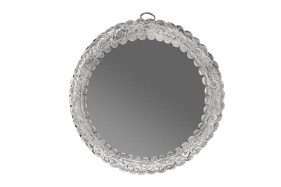 Lot 325 - A mid-20th century Iraqi unmarked silver mirror, Baghdad or Karbala